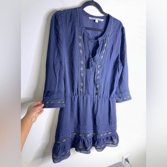 Veronica Beard Katia Silk Embroidered Boho Dress - Picture 4 of 11